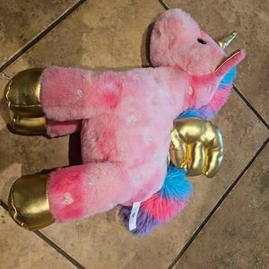 Hugfun Unicorn Pegasus Stuffed Animal Rainbow Pink Unicorn 14"x 16"